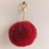 Colgante de bola de pelo sintético de conejo rex de imitación de 8 cm, llavero, accesorios para bolso de joyería DIY, colgante de bola de lana al por mayor