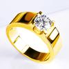 Anillo de Boda para Caballero Sencillo Moderno de Negocios Generoso y Estable Anillo de Cuerno de Moissanita de Imitación Anillo de Diamantes de 2 Quilates de Oro de 18K