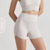Nf Pantalones de Yoga de Tres Puntos Nude para Mujer con Cordón Verano Shorts Deportivos Levantamiento de Glúteos Melocotón Shorts de Fitness para Mujer