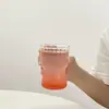 Café Retro Listras Verticais Copo para Café Americano Gelado Copo para Cold Brew Latte Copo de Vidro para Suco Vidro Resistente a Altas Temperaturas