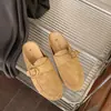 Nuevas Mules de Cuero Suave Estilo Retro Otoño 2026 para Mujer con Cierre de Hebilla, Mules Casuales sin Cordones para Mujer