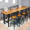 Mesa de Bar Alta para Restaurante de Madera Maciza Mesa de Snack Bar Bar Americano Mesa Alta y Sillas Hierro Forjado Café Ocio Mesa de Bar Alta