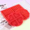 12 Galleta de Waffle Chocolate Molde de Silicona Cuadrado con Forma de Corazón Waffle Priskette Pastel Helado Caramelo Molde