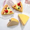 Brinquedo de Comida Simulada Morango Queijo Pizza Acessórios de Resina DIY Decoração de Mesa para Casa Ímã de Geladeira Pingente Criativo