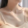Colar Quadrado de Açúcar Geométrico Simples Estilo Coreano Clavícula Feminina Luz de Nicho de Luxo Design All-match Escovado Pequeno Pingente Quadrado