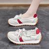 Zapatos Blancos Populares de Ins para Mujer 2025 Otoño Nuevos Planos Transpirables Suela Versátil Deportivos Casuales Zapatos de Entrenamiento Moral para Mujer