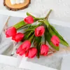 Flor artificial de tulipán decoración de mesa de café de sala de estar en casa floral flor Manija de tulipán viga proyecto de reverdecimiento de jardín