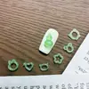 Acessórios para unhas translúcidos de estilo misto, com corações e flores, pingentes de unhas brilhantes de resina em formato de cabaça e urso, brincos e acessórios de resina