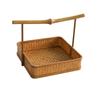 Festival de Mediados de Otoño Cesta de Flores de Bambú Estilo Chino Retro Hecha a Mano Cesta de Mano para Pasteles de Luna Frutas Flores Regalo Creativo de Fiesta