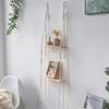 Estante de almacenamiento de nuevo estilo, con cuerda de algodón trenzada, multiusos, estilo bohemio, para decoración del hogar, colgante retro, decoración de pared.