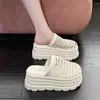 Cómodas y Versátiles Nuevas Sandalias de Malla con Suela Gruesa Estilo Coreano Verano 2026 para Mujer Sandalias de Plataforma para Exteriores para Personas Bajas para Aumentar Altura