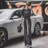 Estilo Europeo y Americano Nueva Moda Personalidad Versátil Traje de Seda de Hielo para Mujer Elegante Slim Manga Corta Pantalones de Pierna Ancha Conjunto de Dos Piezas
