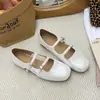 Primeiro Encontro Jifa Sapatos Mary Jane Retrô Francês Feminino 2026 Verão Vazados Versáteis Planos Respiráveis Leves Casuais Slip-on