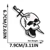Parche Bordado Corazón Labios Blanco y Negro Estilo Punk Calavera Ojos Personalizado Parche Bordado por Computadora Parche Decoración para Ropa