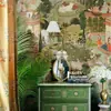 Original Rumano Importado Jardín de Jaipur Estilo Indio Mural Selección Multimaterial Sala de Estar Habitación de Niños