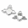 Colgante Corazón con Alas de Piedra Preciosa Charms para Collar Pulsera DIY Accesorios Venta Directa de Fábrica Lote Mixto Disponible Transfronterizo