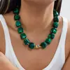 Colar Europeu e Americano Exagerado Colorido com Contas de Dopamina, Gargantilha Choker Color-Blocking com Contas Redondas Estilo Designer para Férias na Praia