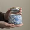 Latas de Chá Cerâmicas Azuis e Brancas do Forno Ru, Chá Verde de Alta Qualidade, Chá Branco, Latas à Prova de Umidade para Chá Pu'Er, Latas Seladas de Armazenamento Estilo Chinês