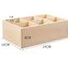 Caja de almacenamiento de madera con patrón de rejilla para puestos, directo del fabricante, bandeja divisoria de escritorio con cuentas multicompartimento, bandeja de cajón
