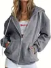 Top de outono feminino exclusivo transfronteiriço europeu e americano, moletom jaqueta casual vintage com cordão, bolso canguru, ombro caído, solto
