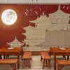 Concepción artística china combinación de colores paisaje ático estudio fondo de TV papel tapiz tela de pared restaurante de alta gama sala de té sala privada mural
