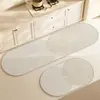 Alfombra de Cocina con Patrón de Azulejo Moderno Transfronteriza Alfombrilla de Piso de Diatomeas Resistente al Desgaste para el Hogar Alfombrilla Larga Absorbente de Aceite Antideslizante
