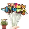 9cm Doble Capa Mariposa Simulada Palo Mariposa PVC Decoración Exterior Jardín Arreglo Floral Accesorios Diseño de Jardín