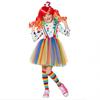 Disfraz de payaso de terror de circo infantil de Halloween transfronterizo Conjunto de vestido arcoíris con atuendo de lunares para niñas