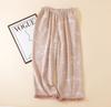 Nuevo Estilo Encaje Empalmado Algodón y Lino Pijama de Casa para Mujer Primavera y Otoño Pantalones Sueltos con Bolsillo de Solapa Pantalones de Casa Estilo Chino