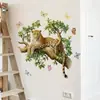 Brup Venda Quente Transfronteiriça Adesivos de Parede Realistas em Aquarela de Leopardo Decoração de Parede de Fundo para Sala de Estar Quarto Hs5366H