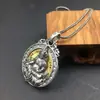 Joyería de plata de ley 925 al por mayor colgante giratorio de seis palabras mantra personalidad plata tailandesa incrustada pendant de cobre amarillo para hombres y mujeres