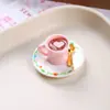 Ímãs de geladeira DIY, conjunto de sobremesas de torta de ovo simuladas, pequenos enfeites de brinquedo de comida de resina, acessórios magnéticos para brincar de faz de conta DIY