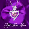 Deseo Transfronterizo Moda Europea y Americana para Mujer Flor de Rosa Corazón con Forma de Diamante Collar Colgante Regalo del Día de la Madre Joyería