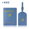 Conjunto de Etiqueta de Bagagem e Porta-Passaporte de Couro PU Transfronteiriço Etiqueta de Bagagem Porta-Passaporte Bolsa de Viagem