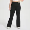 Pantalones acampanados de tiburón de talla grande para mujer, de cintura alta, levanta glúteos, adelgazantes y de corte ajustado, para otoño e invierno, adecuados para usar al aire libre, fitness y yoga