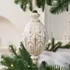 Nuevos Adornos de Bola de Navidad de Plástico Blanco Dorado de Comercio Exterior Decoración de Árbol de Navidad Retro Mate de Lujo Ligero Adornos Colgantes