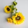 Simulación flocado Varilla simple 3 cabezas girasol flor falsa simple moderno decoración del hogar girasol artificial