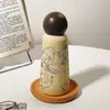 316 Caneca Térmica Nariz Vermelho Menina Cachorrinho Aparência Elegante Estudante Copo de Água Desenho Animado Fofo 2025 Novo Aço Inoxidável
