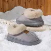 Pantuflas de Algodón Cerradas de Felpa y Gamuza para Otoño e Invierno para Hombres y Mujeres, Suela Gruesa, Cálidas, para el Hogar y Exteriores, Antideslizantes, Pantuflas de Piel Sintética de Nieve para Pareja