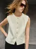 LiquidaciónChaleco de Punto Simple sin Mangas para Mujer, Camiseta sin Mangas Texturizada de Verano, Chaleco Cardigan Corto