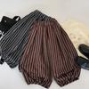 Pantalones Casuales Infantiles Mabao 2026 Otoño Nuevo Estilo Coreano Pantalones de Pierna Ancha Rayados Elegantes para Niños Pantalones Sueltos para Bebé