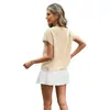 2026 Más Vendido Primavera y Verano Ropa Casual de Trabajo Europea y Americana Color Sólido Hueco Cuello Redondo Top de Punto Amazon Transfronterizo Ropa para Mujer