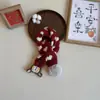 Cachecol Infantil Qiunan de Inverno Vermelho Cachecol de Tricô Festivo para Meninos e Meninas Manter Aquecido e à Prova de Frio Cachecol para Pescoço de Bebê
