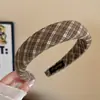 Diadema de esponja con tela de cuadros para mujer, accesorio para el cabello de uso diario estilo coreano, diadema de corona alta, nuevo accesorio para el cabello 2026