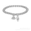 Pulseira de Prata Pura 999 Duas Vidas de Felicidade para Mulheres com Contas da Sorte, Prata Pura, Estilo Ins Presente de Dia dos Namorados para Namorada, Lótus Exquisito Método Antigo