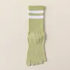 Calcetines de Cinco Dedos 100% Algodón para Mujer, Otoño e Invierno, de Media Pantorrilla, Antideslizantes, Antiolor, Antibacterianos, Sin Costuras, Calcetines Largos Completamente de Algodón para Invierno