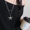 Collar de Estrella de Mar con Cuentas Estilo Dulce y Fresco para Mujer Cadena Larga para Suéter Apilable de Doble Capa Primavera/Verano Sensación de Lujo Ligero Gama Alta