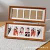 Marco de fotos de madera largo con múltiples compartimentos, expositor de mesa conectado de cinco o seis paneles, nuevo marco de fotos de boda y de registro estilo chino