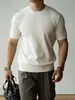 Suéter de punto raglán elástico y suave con cuello redondo para hombre, colección otoño 2026, estilo old money, suéter casual acanalado