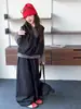 Conjunto de Tres Piezas para Niñas Otoño 2026 Nuevo Casual: Camiseta Rayada, Chaleco de Mezclilla, Pantalones de Pierna Ancha, Manga Larga